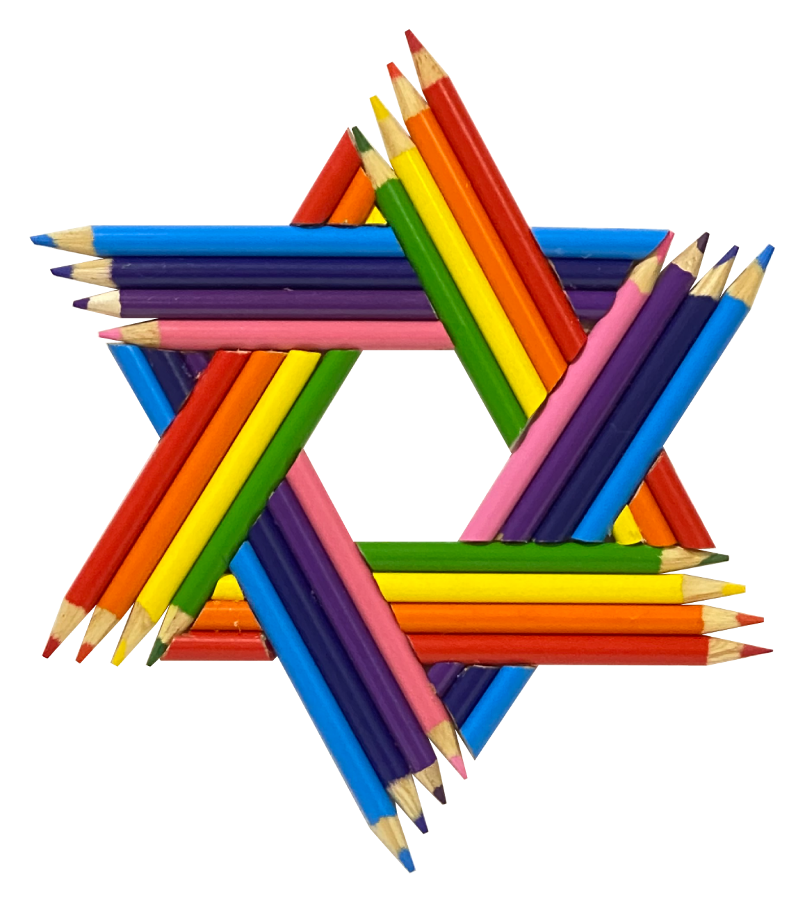 Sticker- Rainbow Pencil Jewish Star.png