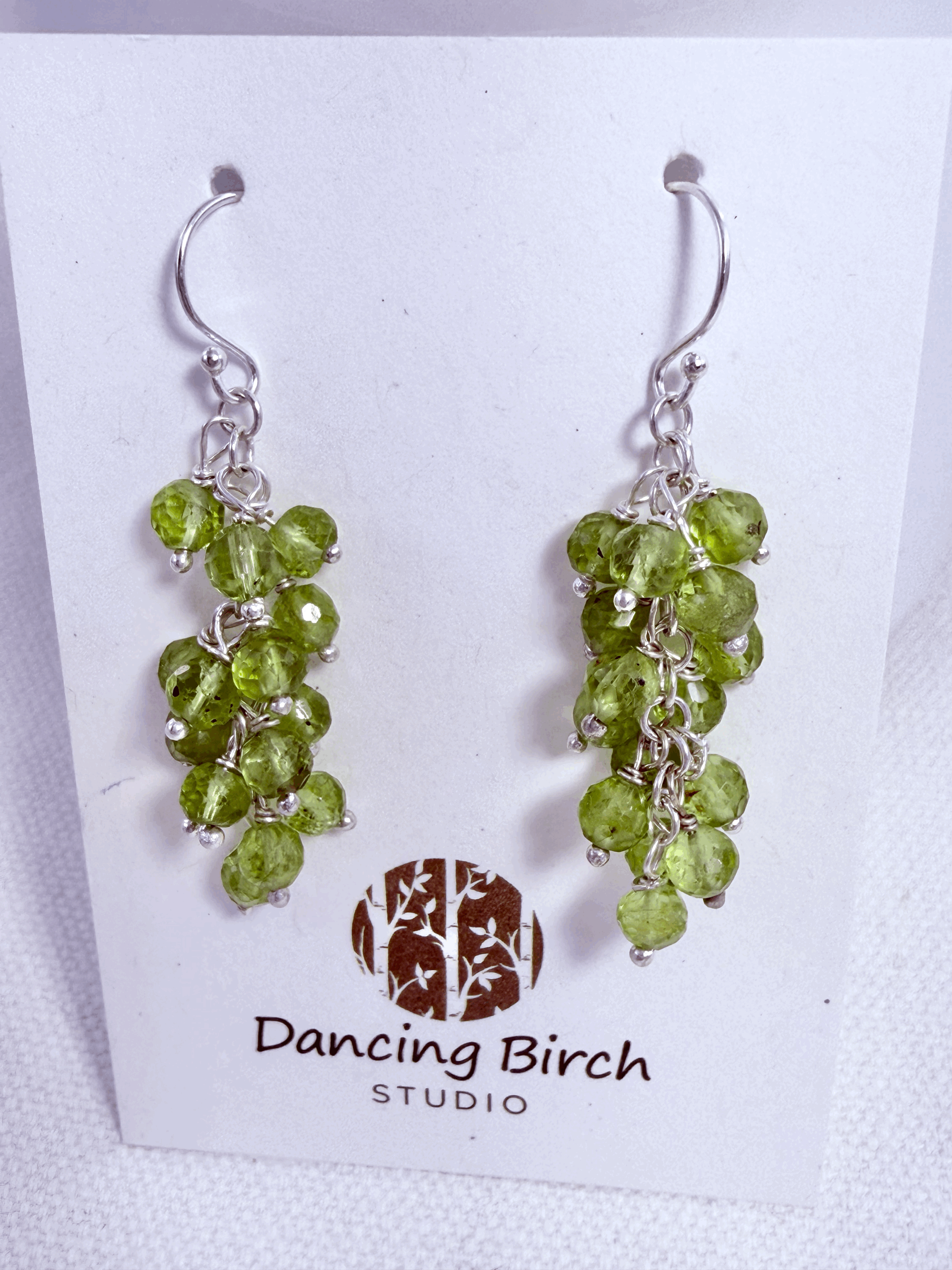Dancing Birch Studios earrings - peridot drops