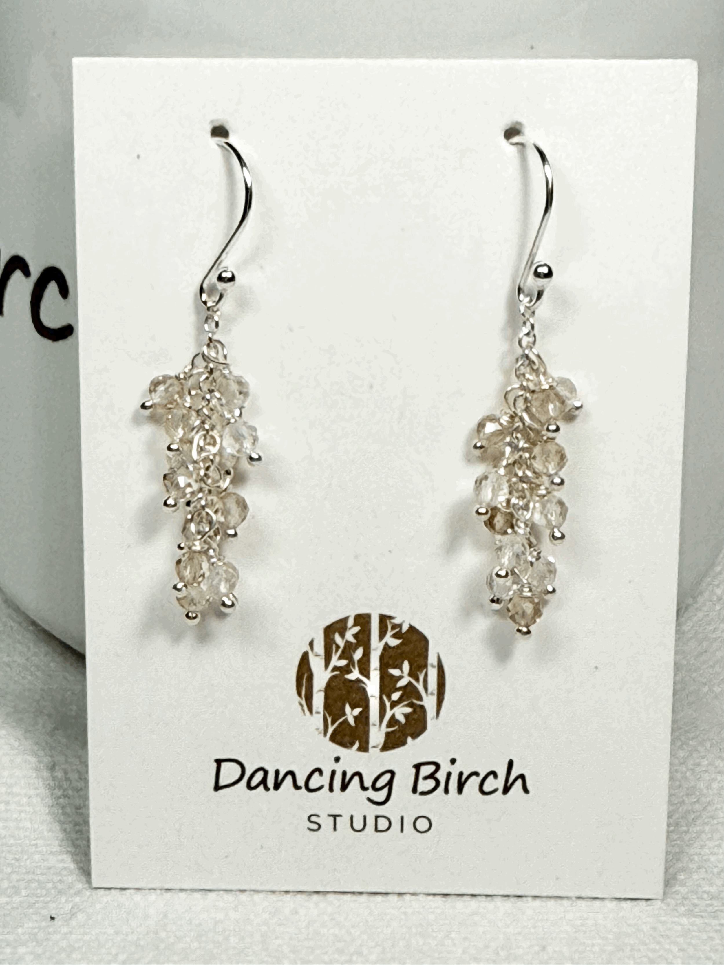 Dancing Birch Studios earrings - champagne zircon