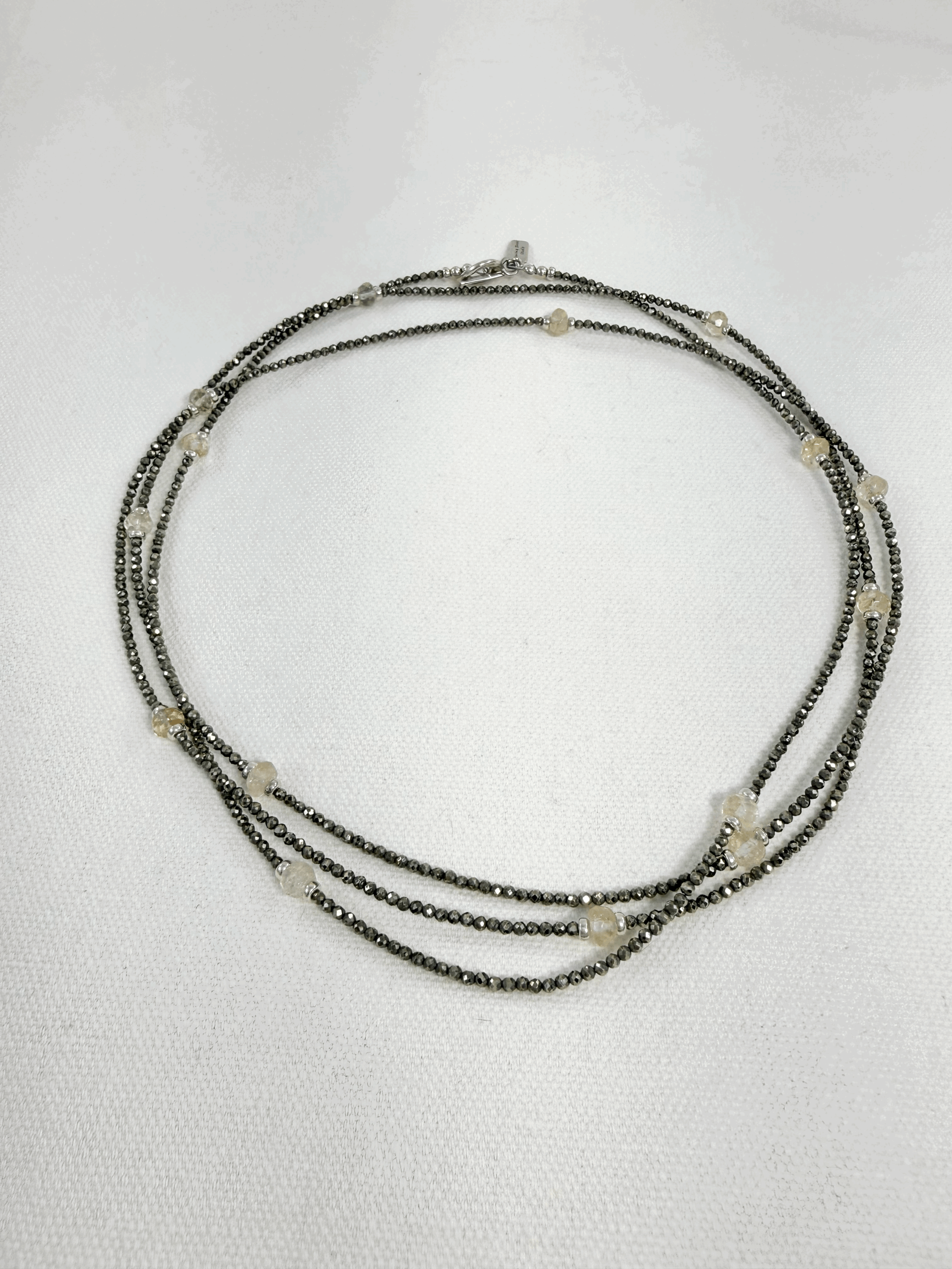 Dancing Birch Studios Necklace - pyrite citrine long
