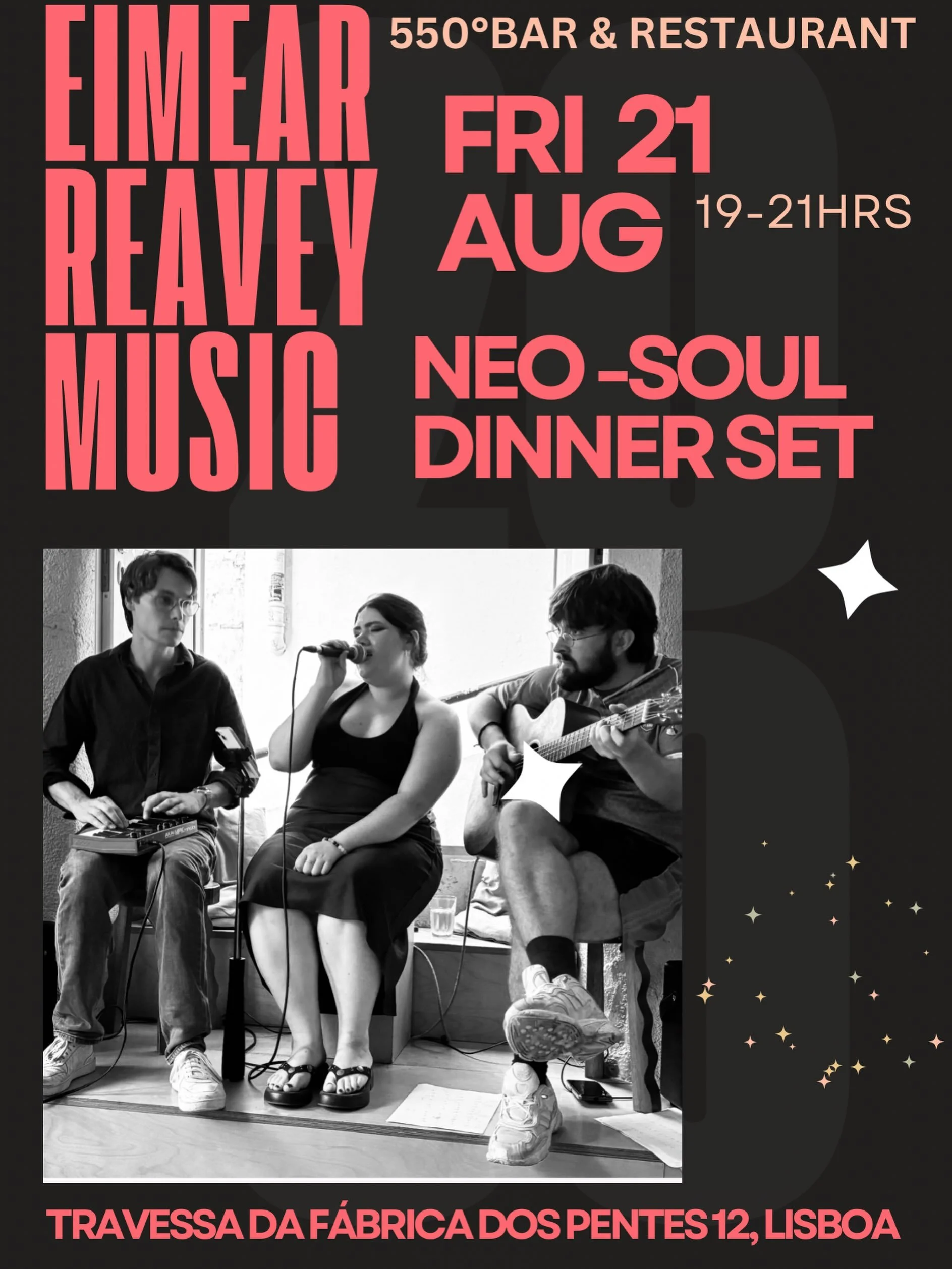 TOMORROW NIGHT!
Join us for dinner/ drinks @550restaurant 
A night of neo-soul &amp; rnb🖤
19-21hrs