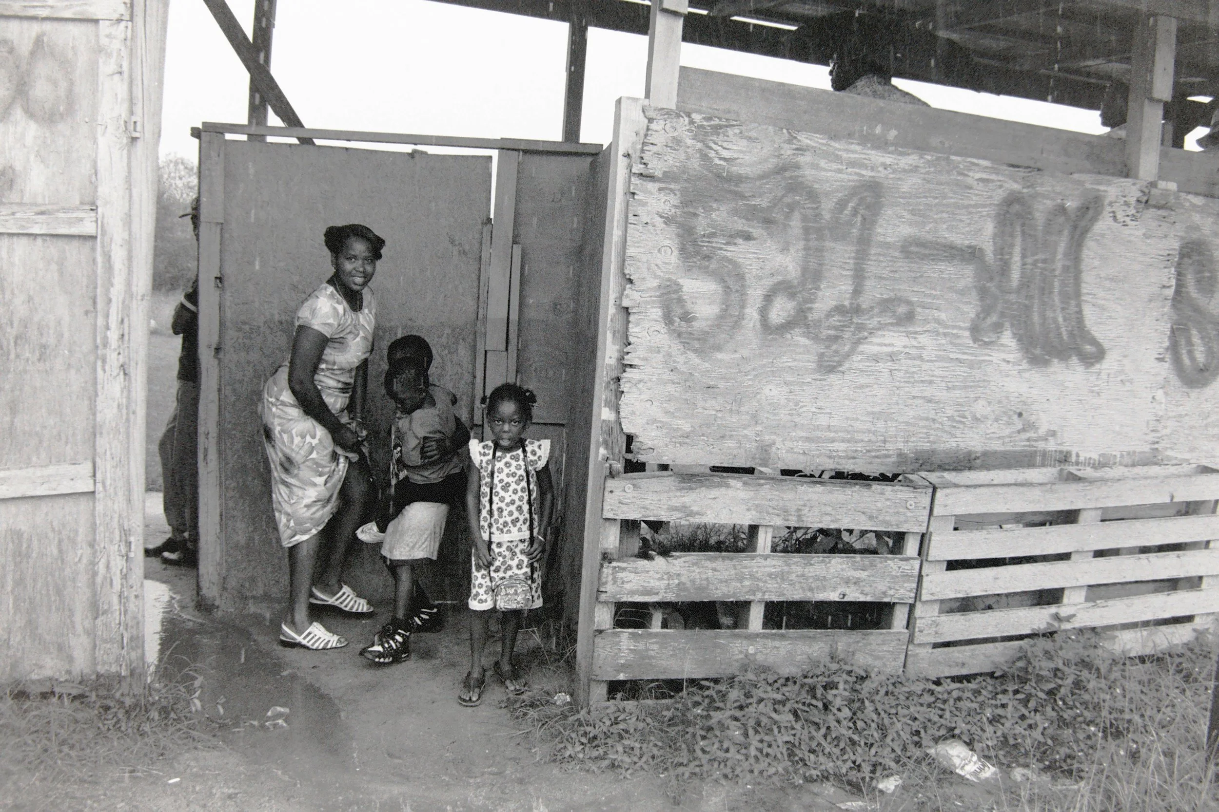 Woman Children Rain