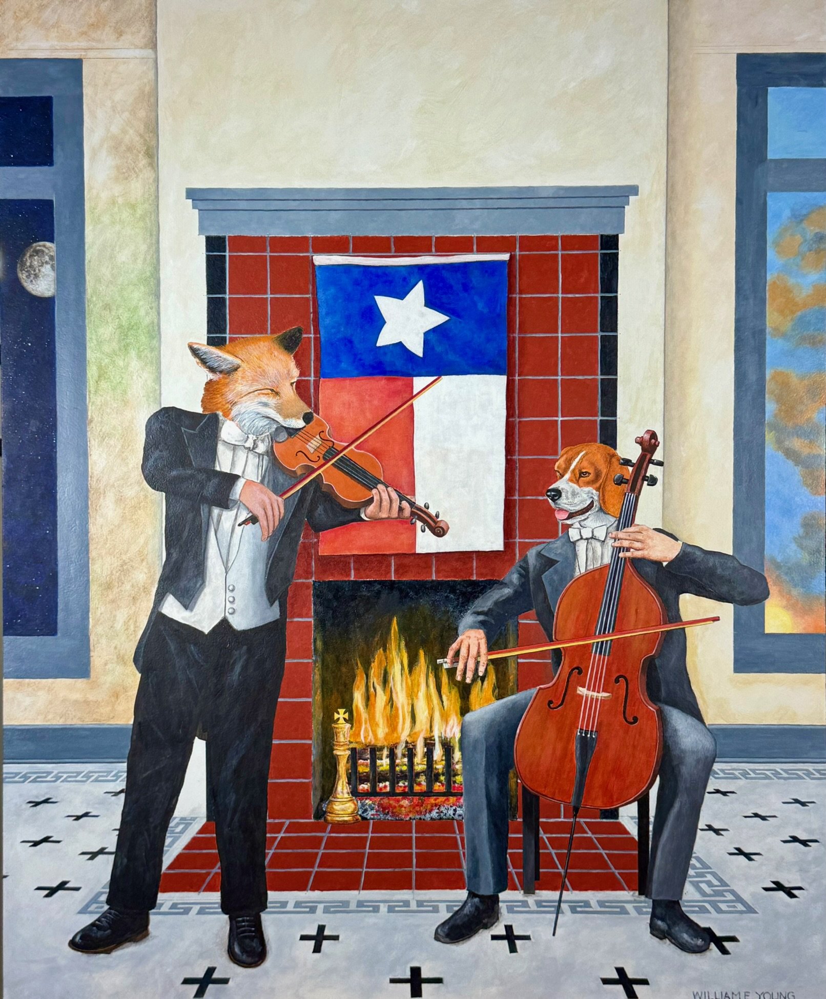 The Kings Of Queen Street, 2022, 26"x32", acrylic on canvas, William E. Young - Poster of the 2022 Dogwood Festival 
