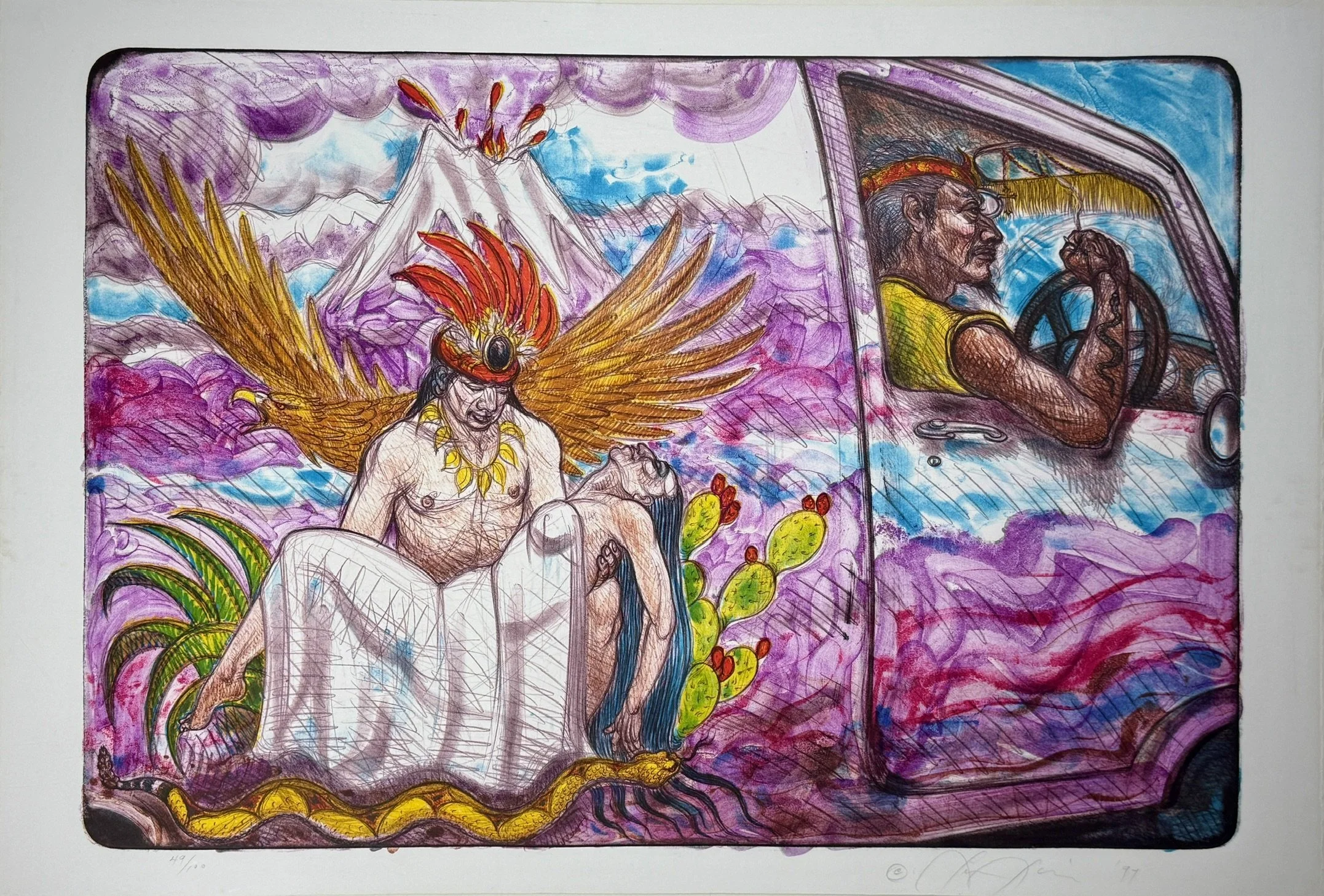 Cholo Van With Popo and Ixta, 1994, Luis Jimenez