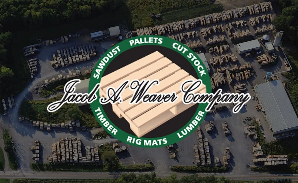 Jacob A. Weaver logo over aerial shot of the plant