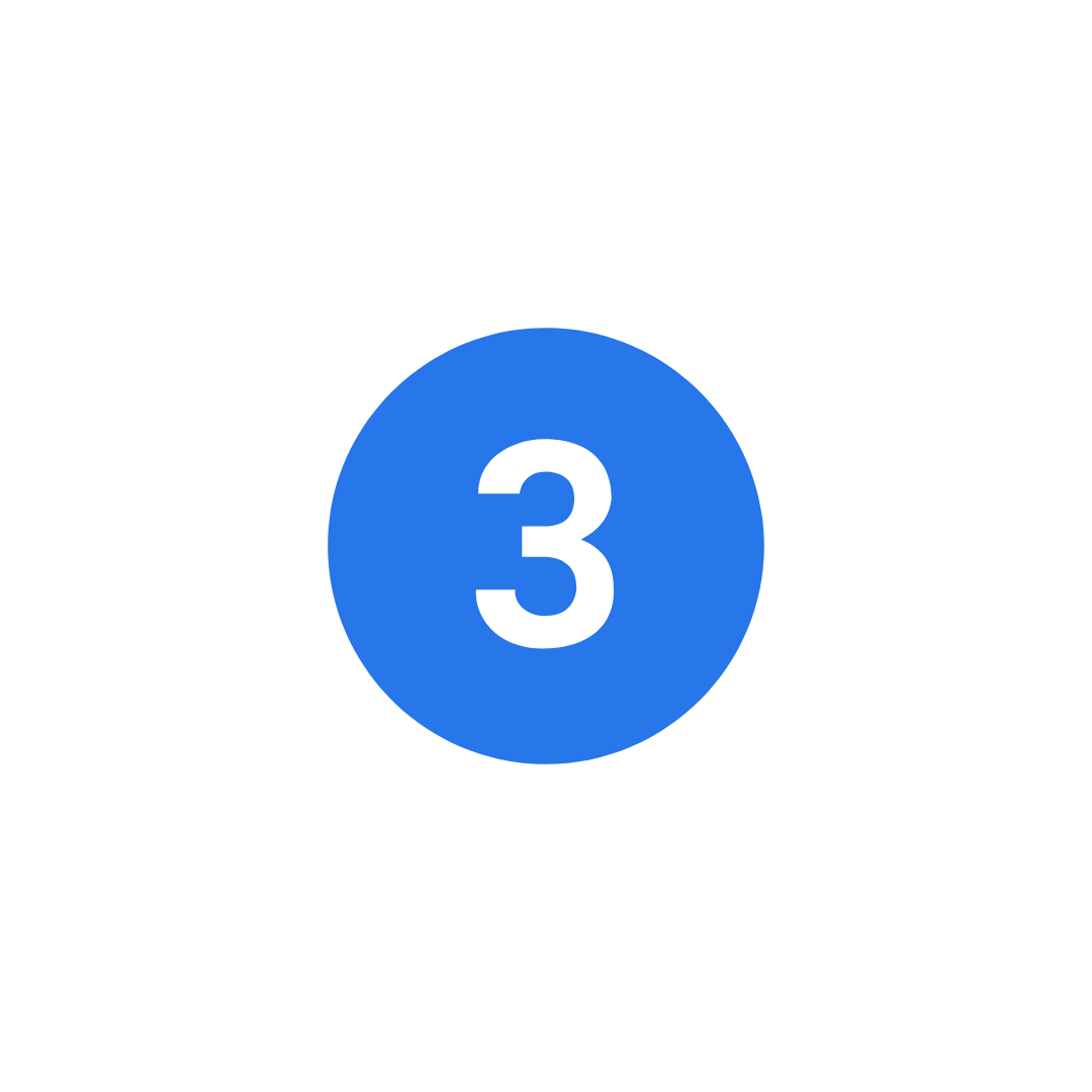Blue circle with a white number 3 in the center.