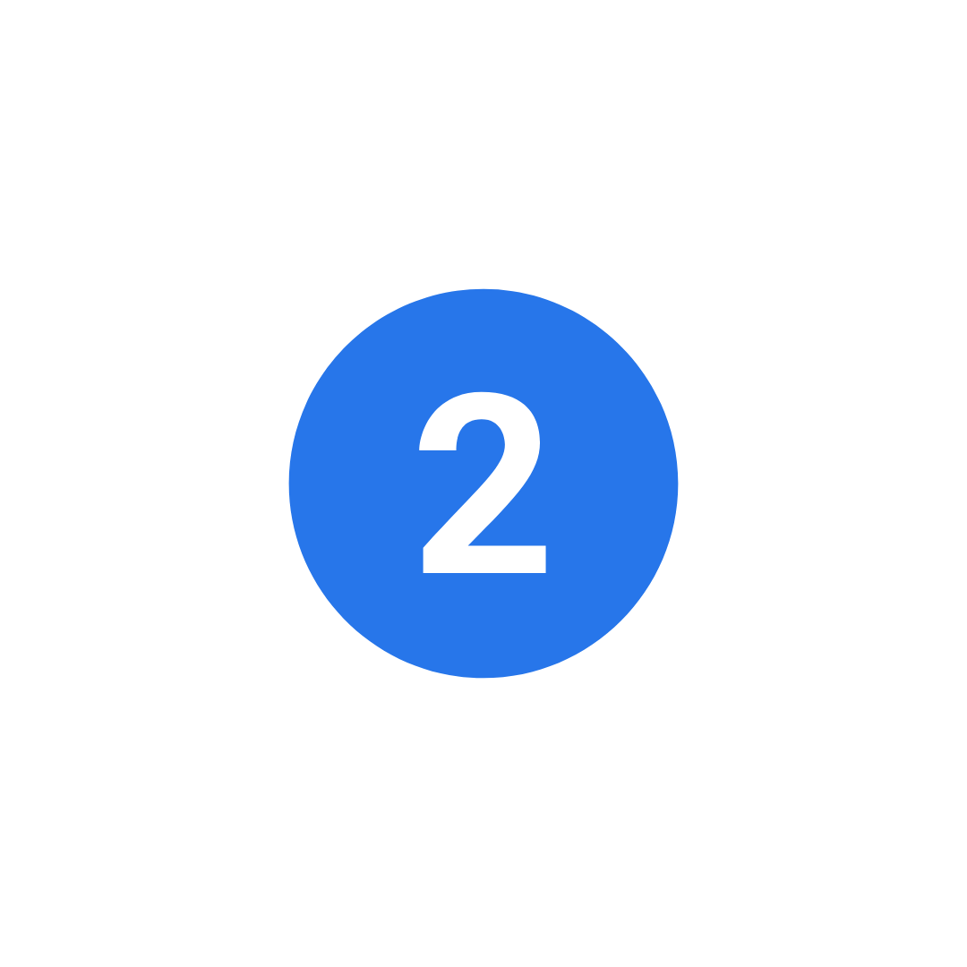 Blue circle with a white number 2 in the center.