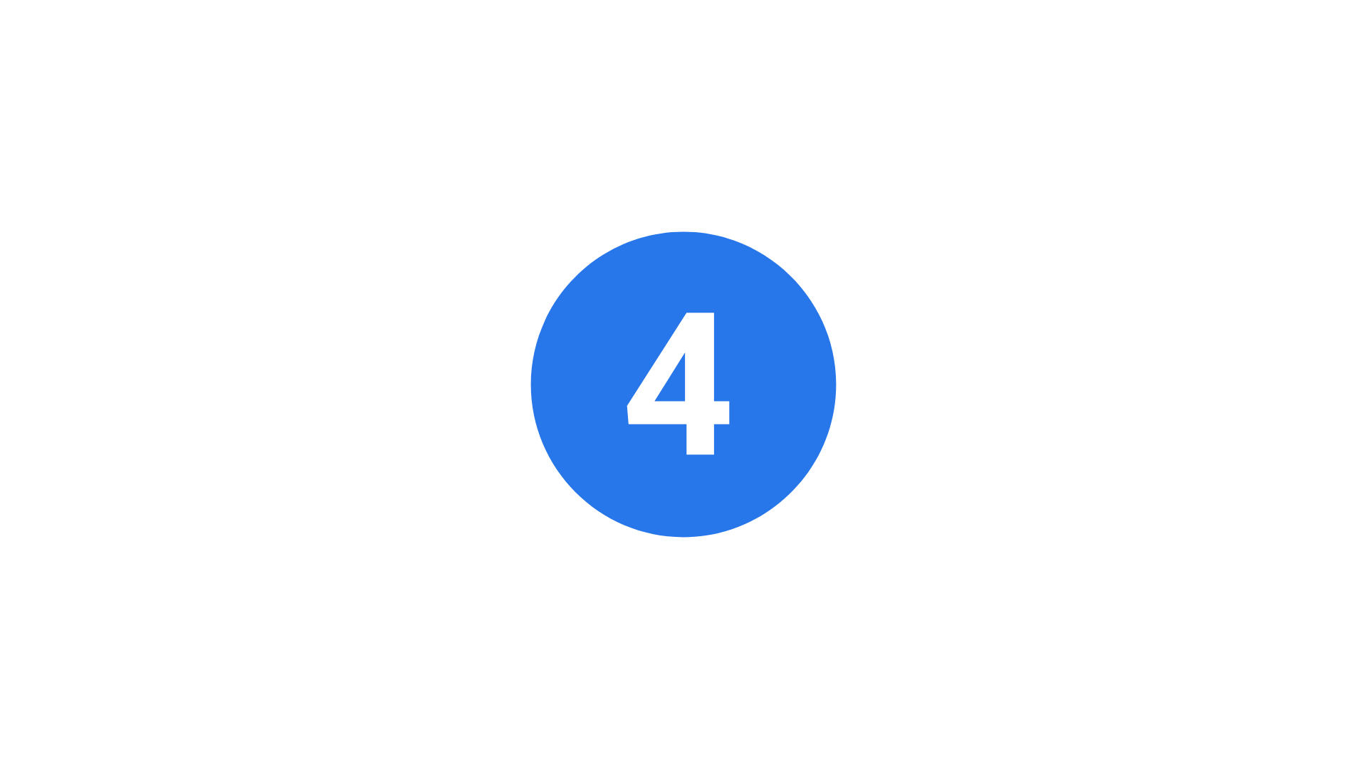 Number four icon with a blue circle and a white number 4 inside.