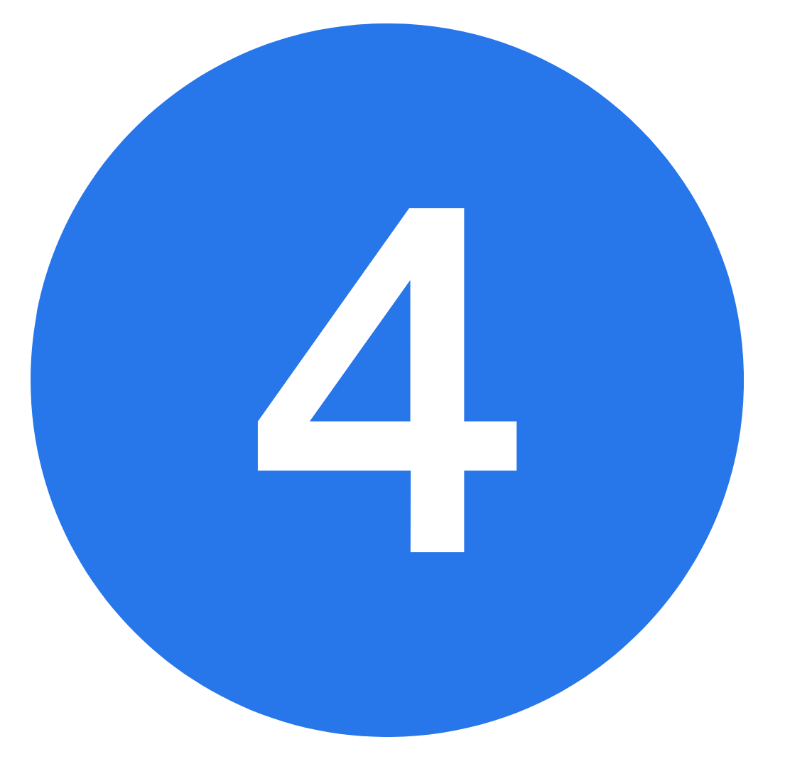 Blue circle with a white number 4 in the center.
