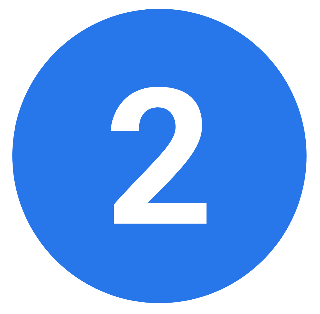 Blue circle with a white number 2 in the center.