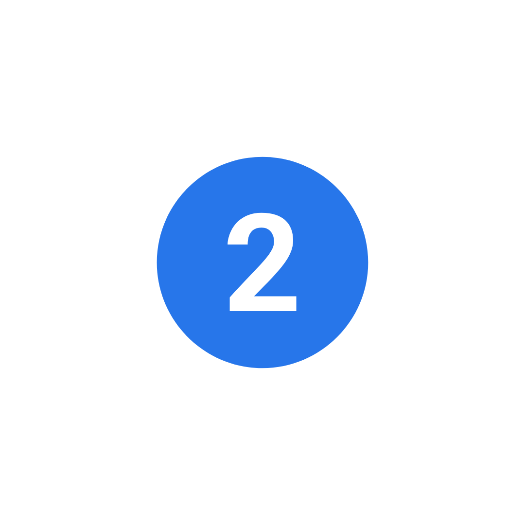 Blue circle with a white number 2 in the center.