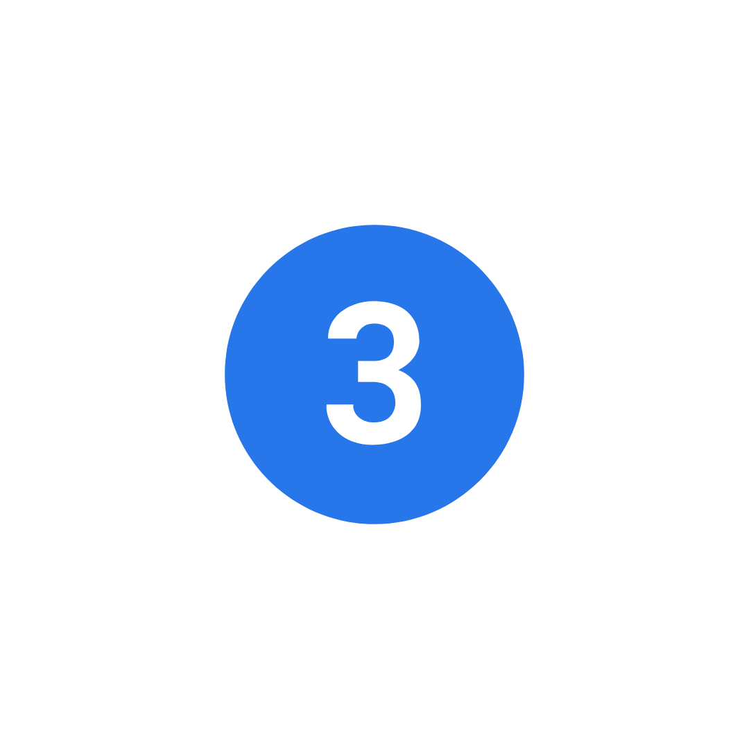 Blue circle with a white number 3 in the center.