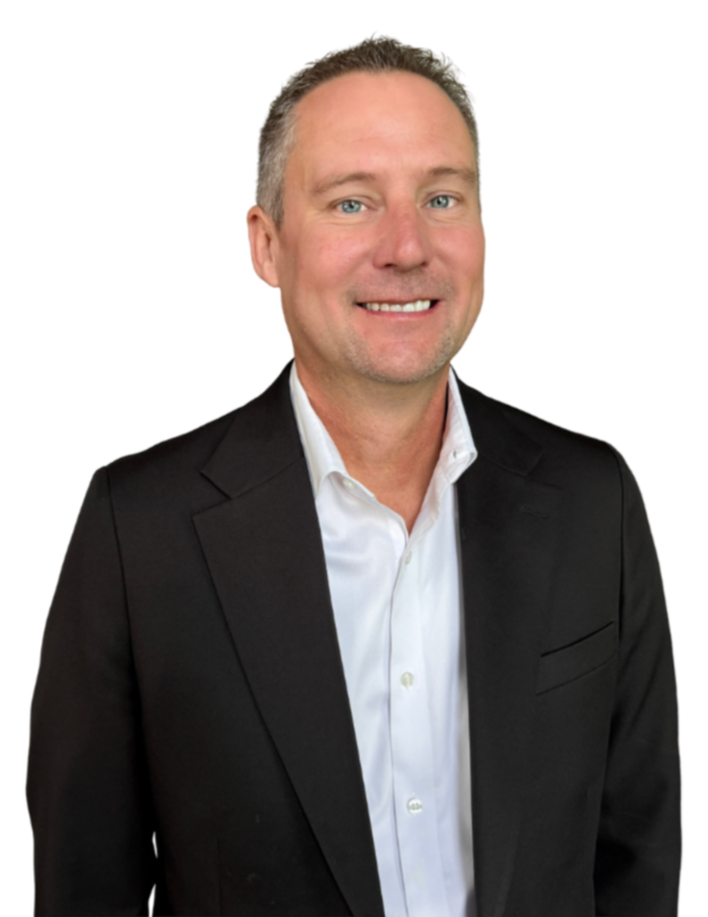 Headshot of Glen Carter, Clear Watch founder and ceo, wearing a black suit coat and a white background.