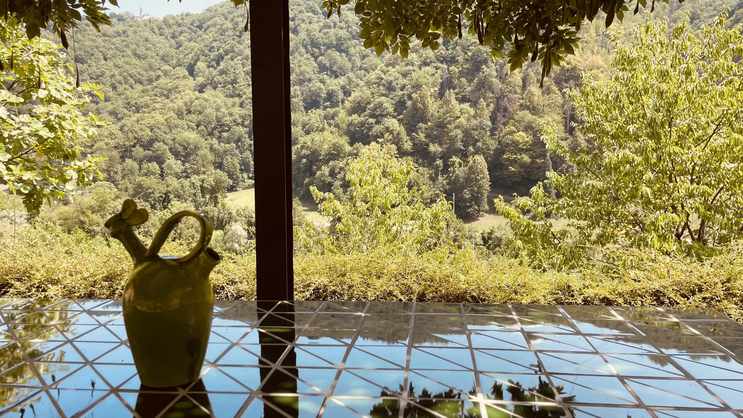 Peaceful countryside view from Villa Oberti, a private villa in Piedmont near the Langhe