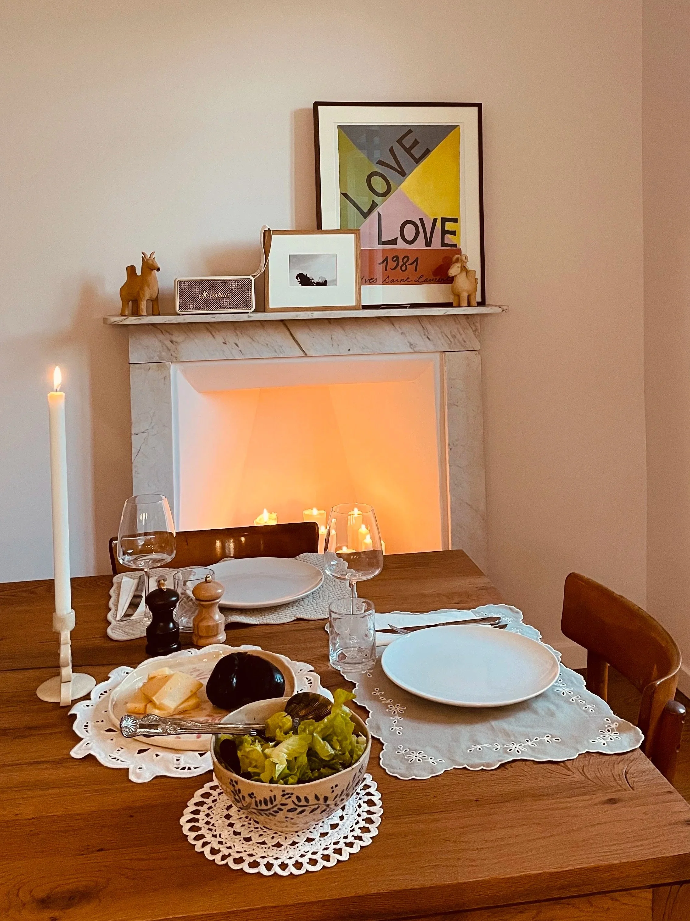 Frescoed dining room and intimate dining at Villa Oberti, a charming countryside villa near Mondovì