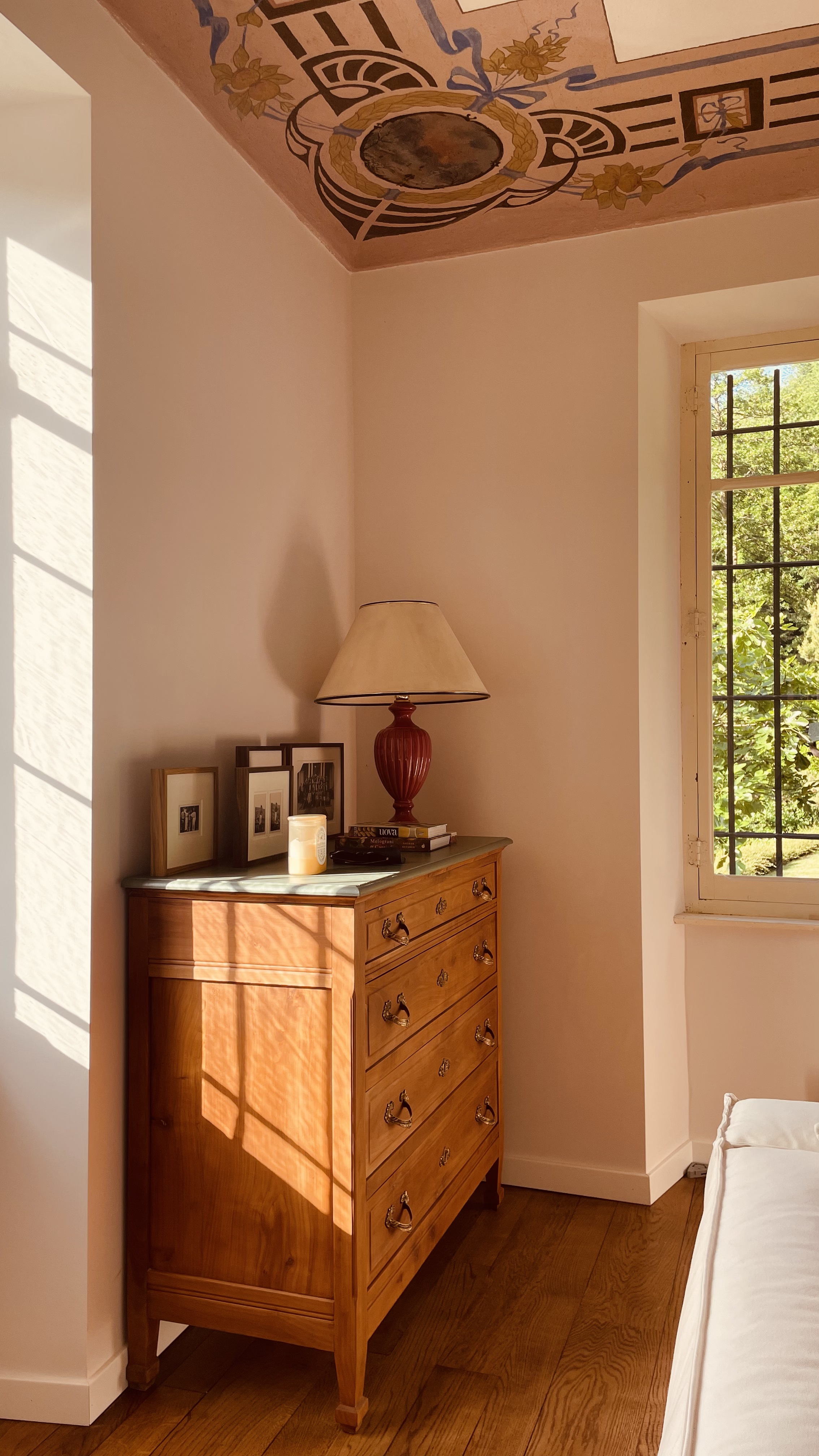 Natural light in the historic living room at Villa Oberti, a peaceful private villa near Mondovì in Piedmont