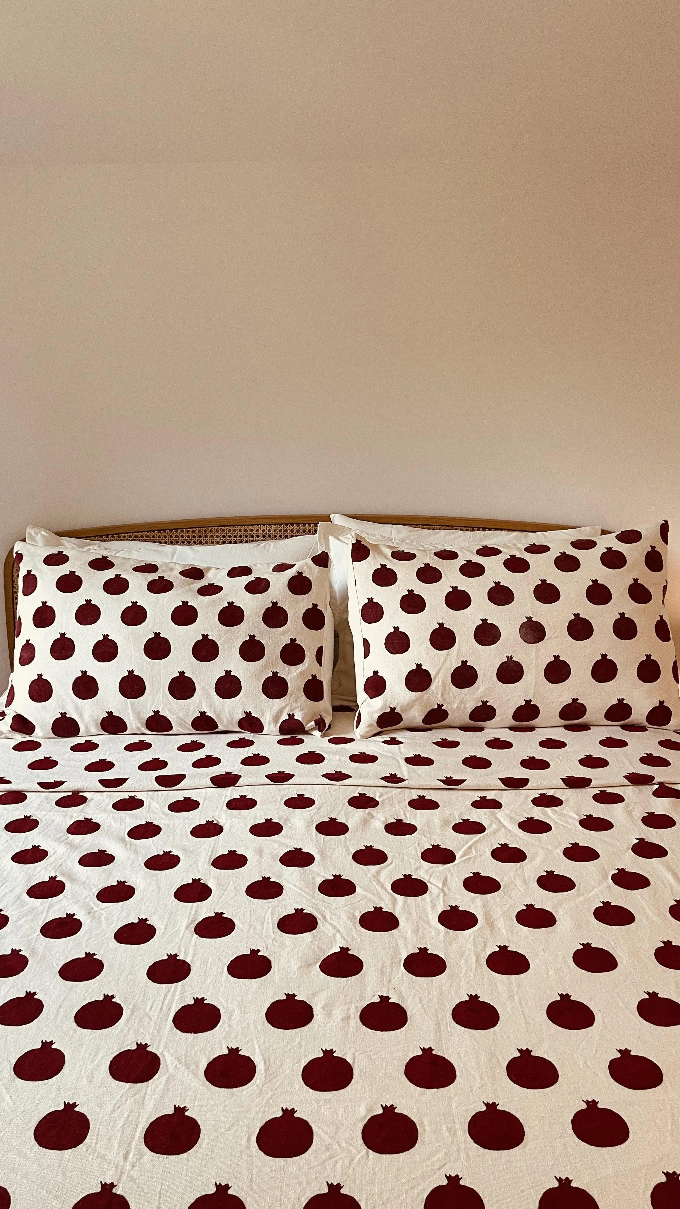 Patterned bed linen in the Cielo Suite at Villa Oberti, a peaceful private villa near Mondovì and the Langhe