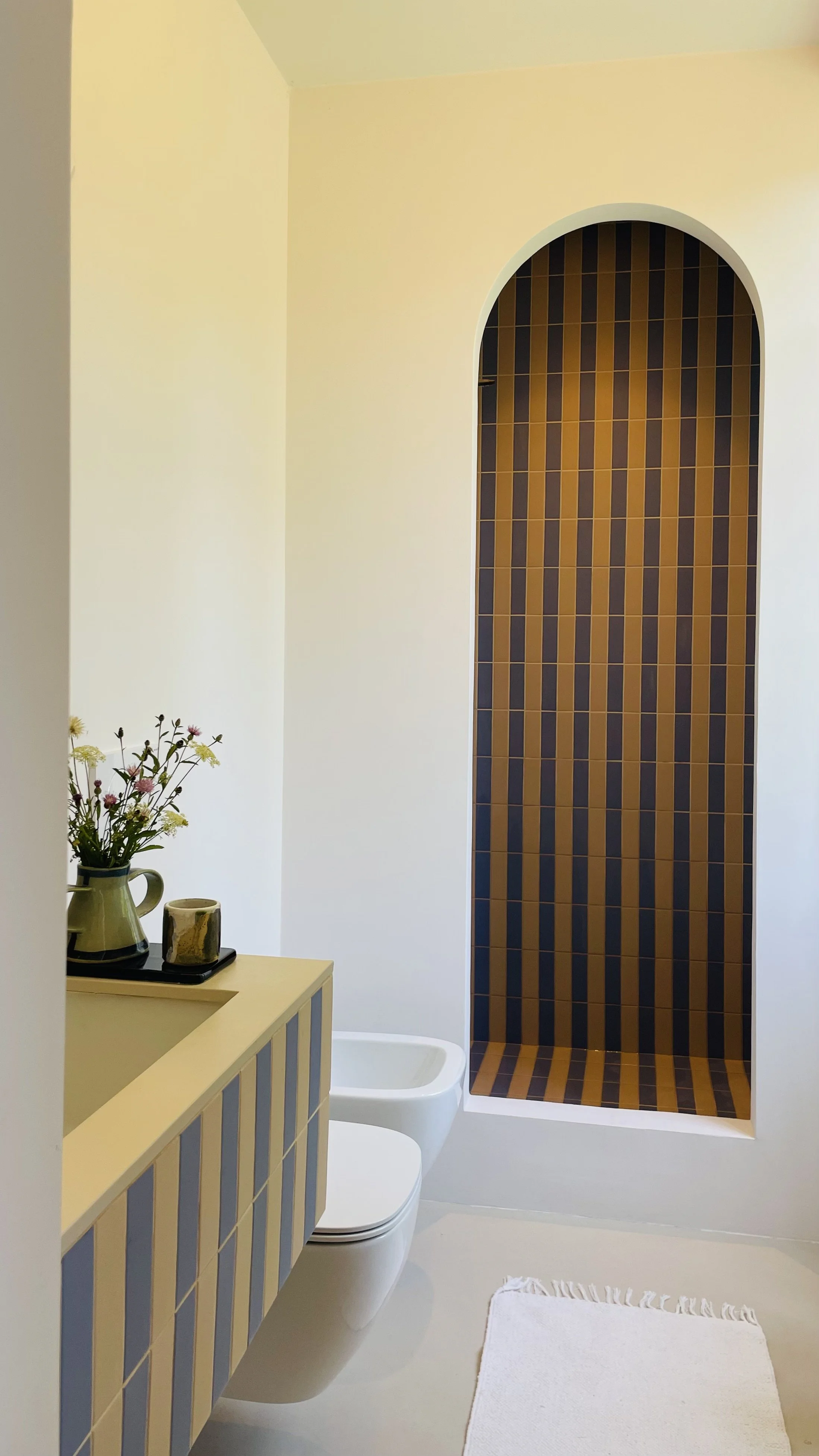 Private bathroom of the Master Bedroom at Villa Oberti, in a restored historic villa in Piedmont