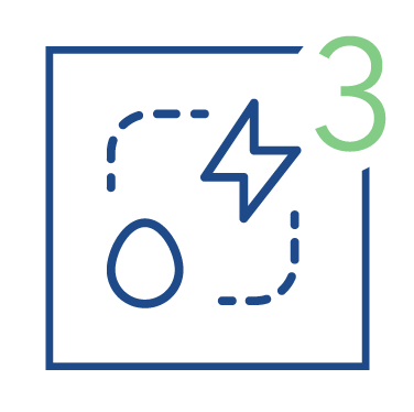 Iron with a lightning bolt symbol and the number 3.