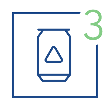A recycling bin with the number 3 indicating it's for plastics.