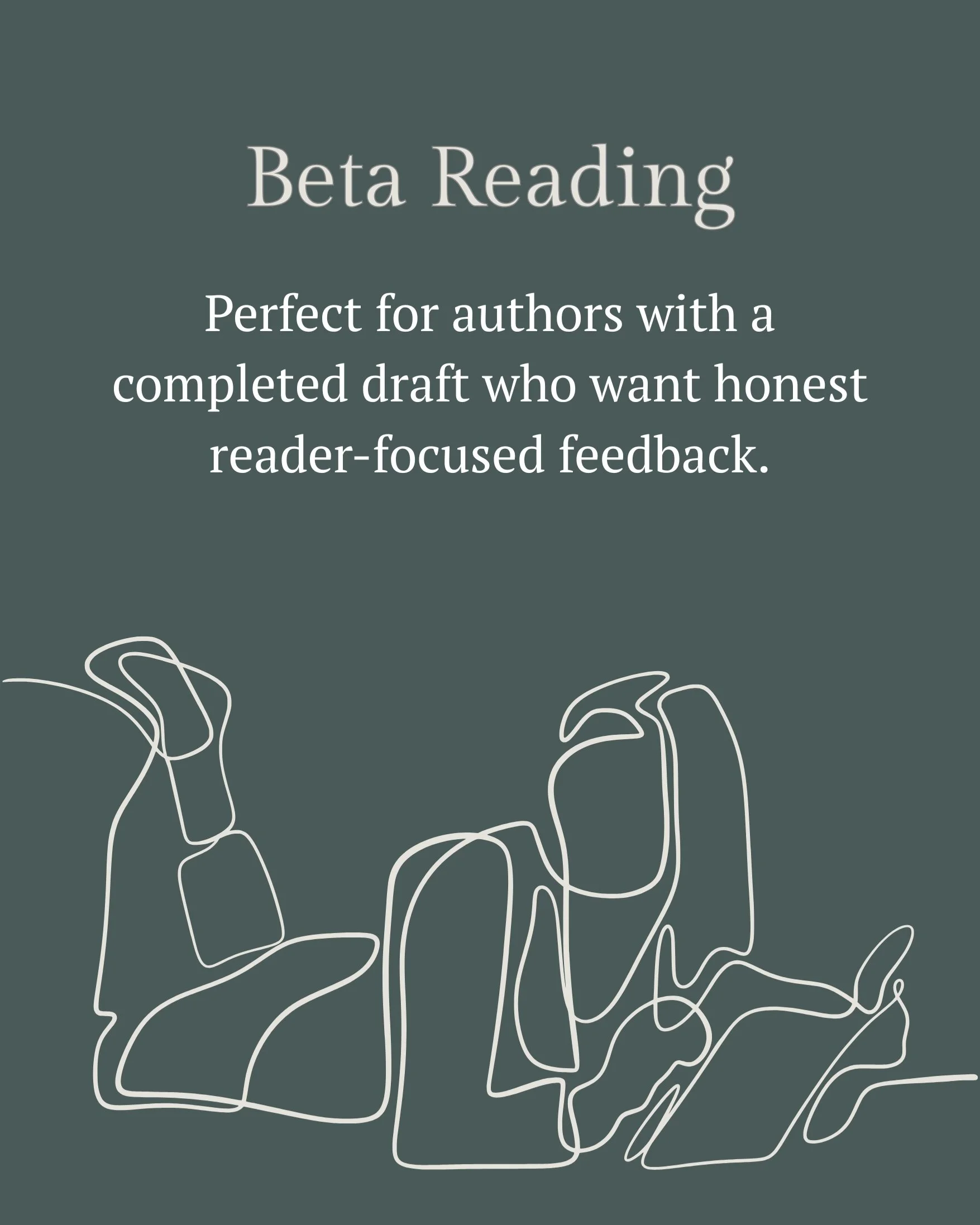 Have a completed draft and want honest reader feedback? 📖

My beta reading service evaluates your manuscript through the eyes of your target audience: identifying what&rsquo;s working, where readers may disengage, and whether the emotional journey l