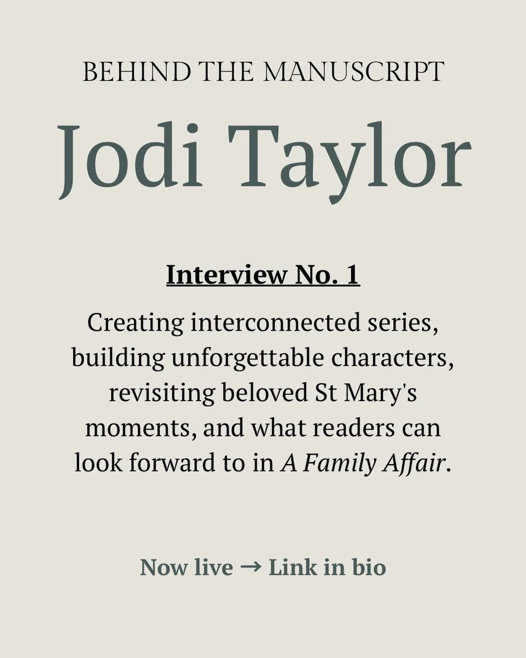 🎤 Behind the Manuscript is officially live!

I&rsquo;m thrilled to launch the first Behind the Manuscript interview with @joditaylorbooks author of The Chronicles of St Mary&rsquo;s.

Some books become more than favorites; they become comfort reads.