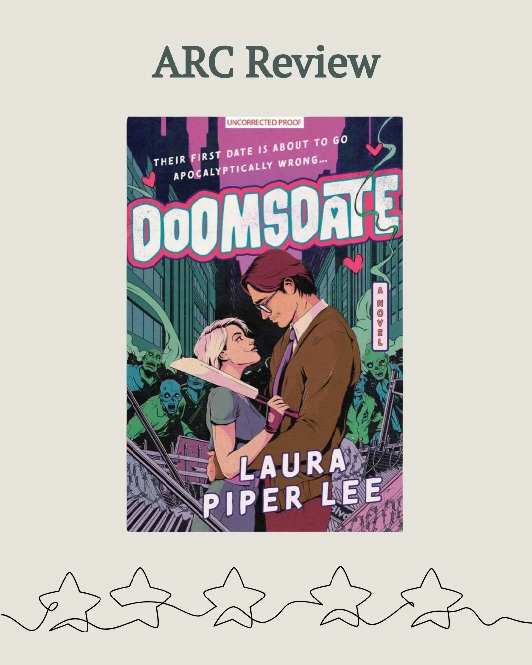 5⭐ | Doomsdate by @laurapiperlee 

I was anxious, I was laughing, I was turned on. What a book! I&rsquo;ve never read a romance like Doomsdate and I really loved it. I&rsquo;m someone who reads romance to chill out and calm my anxious mind. So, I was