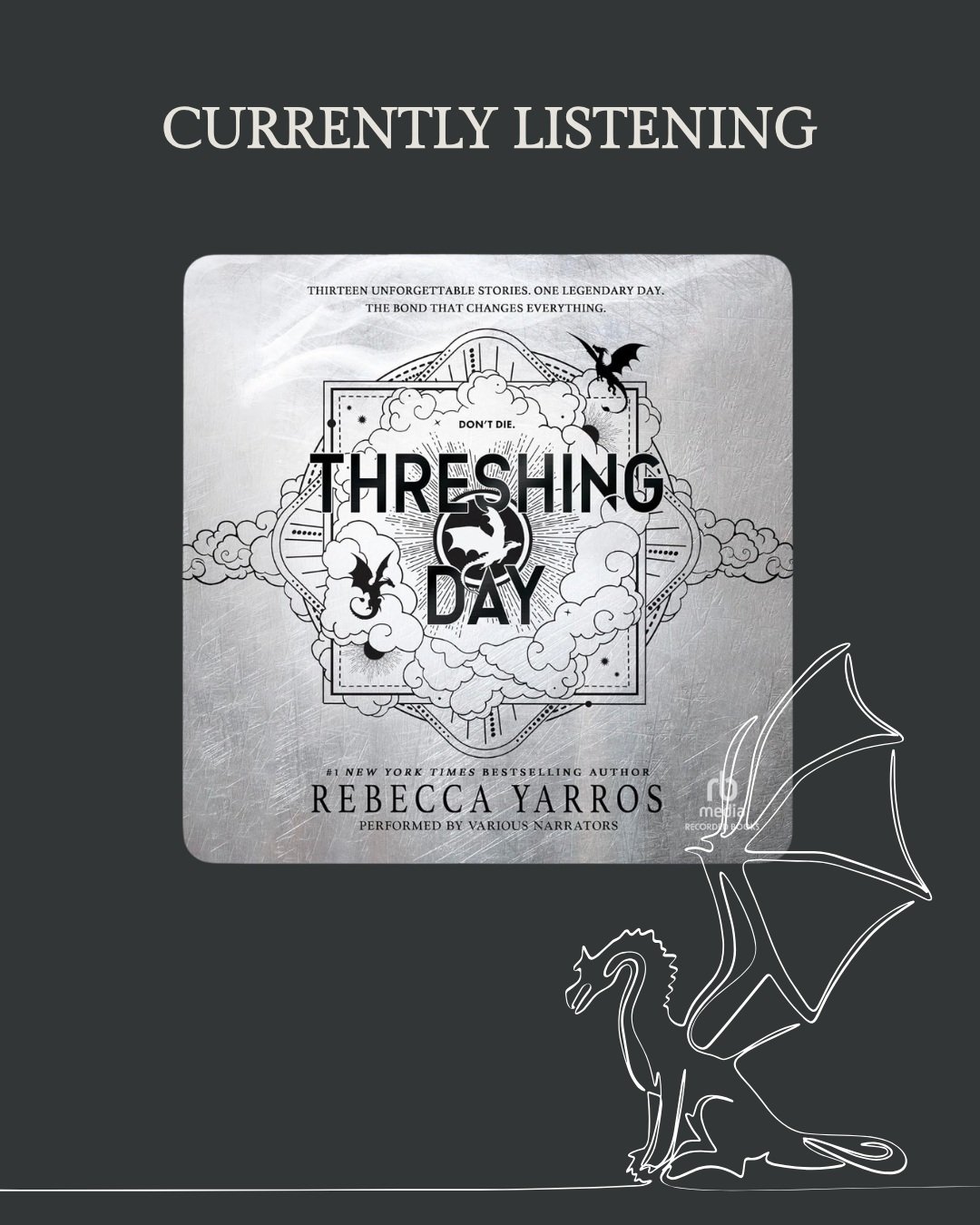 Happy pub day @rebeccayarros 🎉

Who else is reading Threshing Day today? Woke up ready to get back into the Empyrean 🐉🎧 

#ThreshingDay #Empyrean #FourthWing #audiobookstagram #amreading