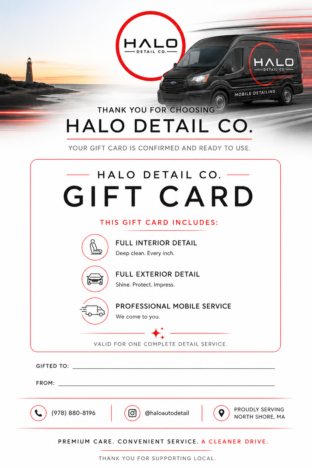 Halo Mobile Detail Gift Card