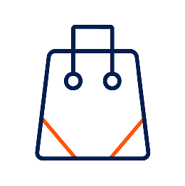 Dibujo de una bolsa de compras o mochila con correas y bolsillos