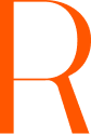 Letra R naranja