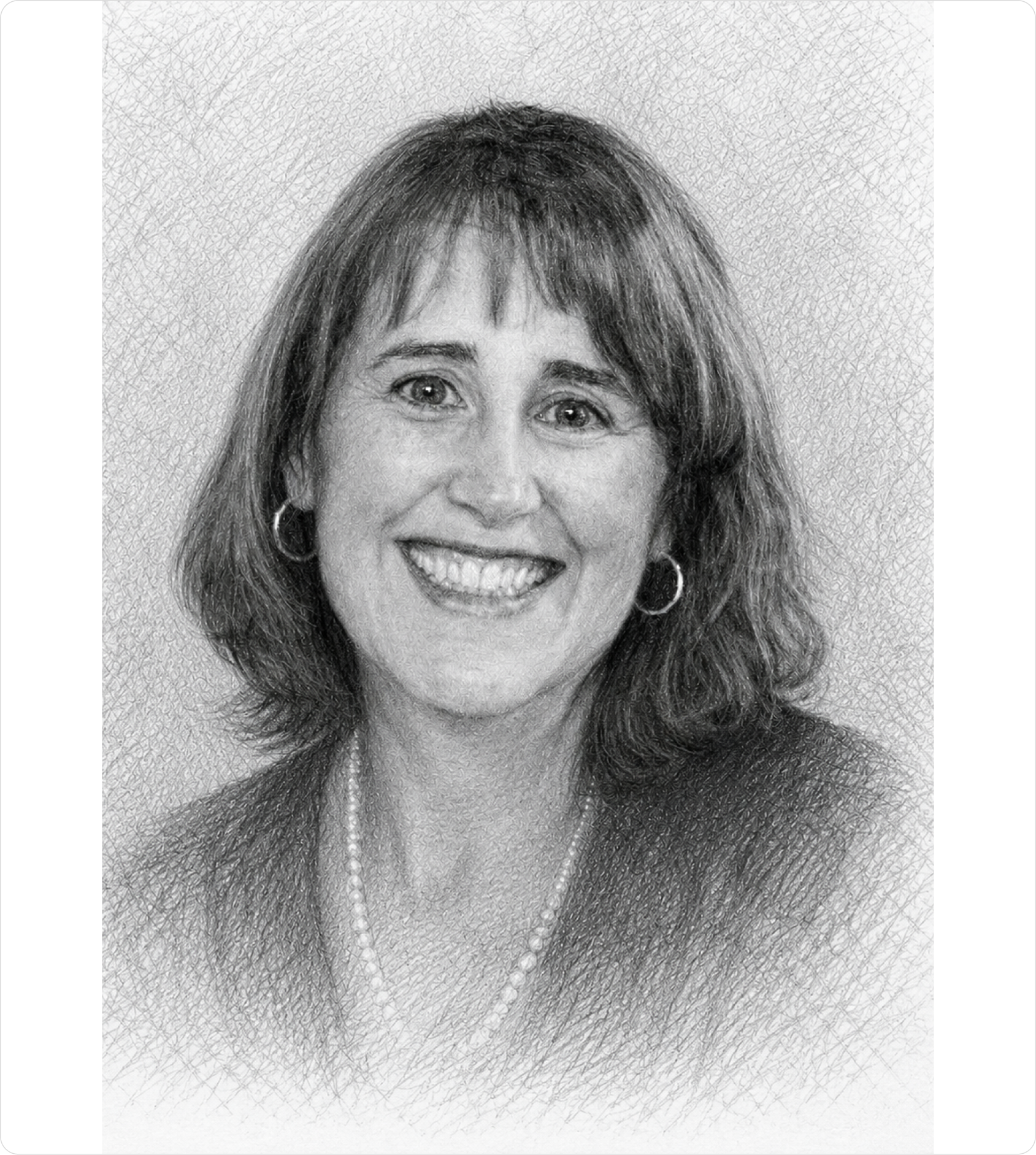 Pencil-sketch portrait illustration of Terry Conroy, ManualShift team member