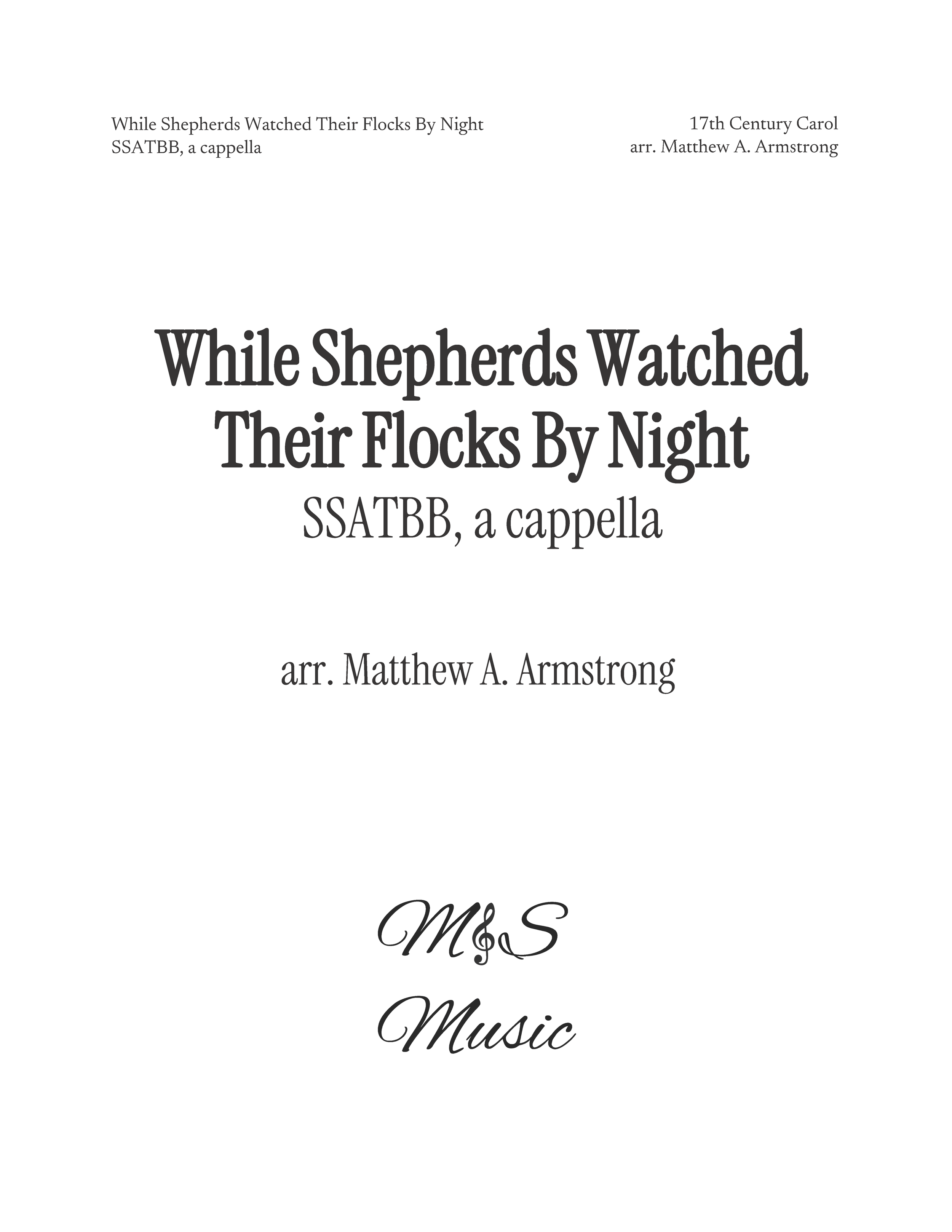 While Shepherds Watched Their Flocks By Night