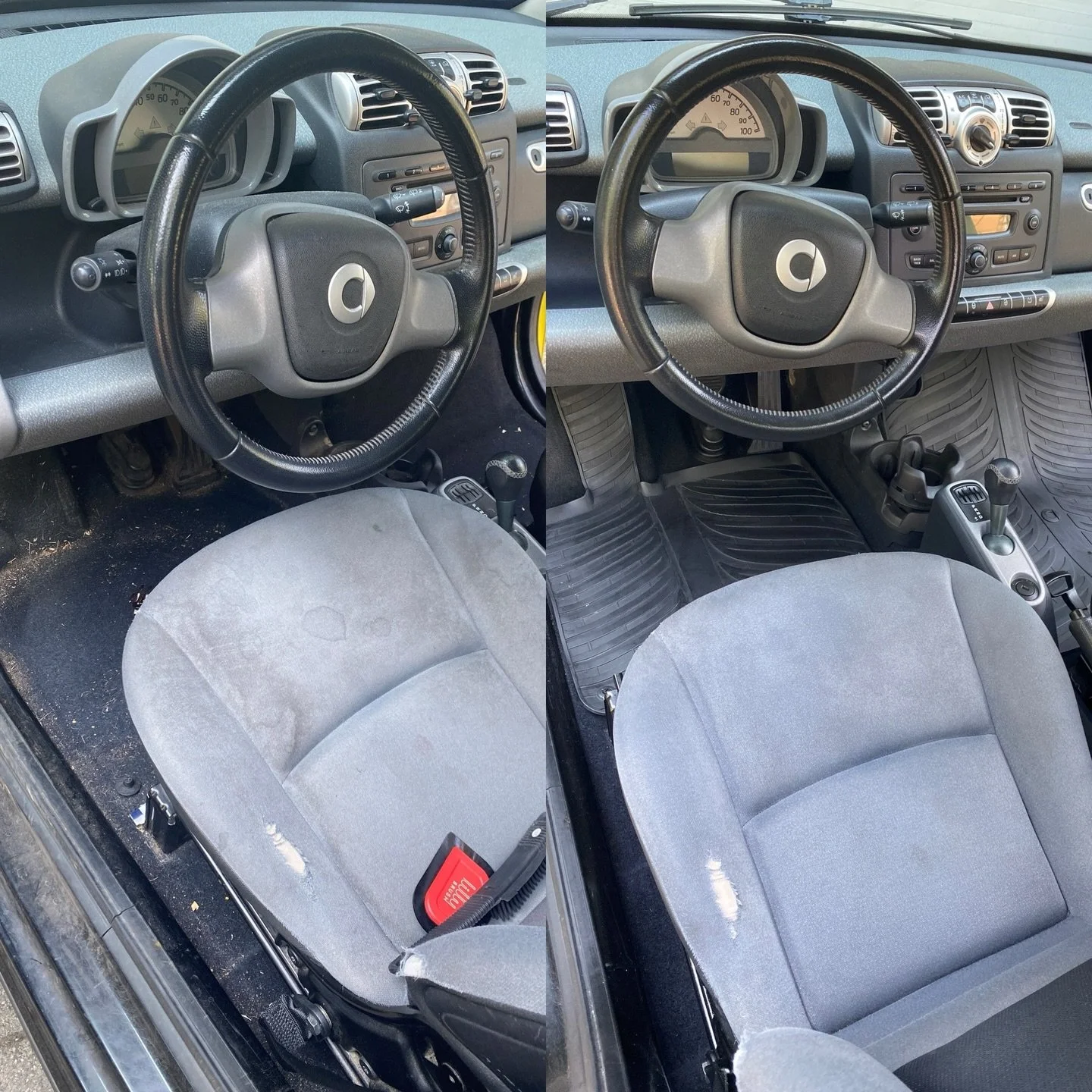 Before ➡️ After

Interior brought back to life 🙌
Stains lifted, carpets fully vacuumed and shampooed, steam cleaned, and detailed top to bottom. It&rsquo;s always the little details that make the biggest difference.

We&rsquo;re getting into spring,