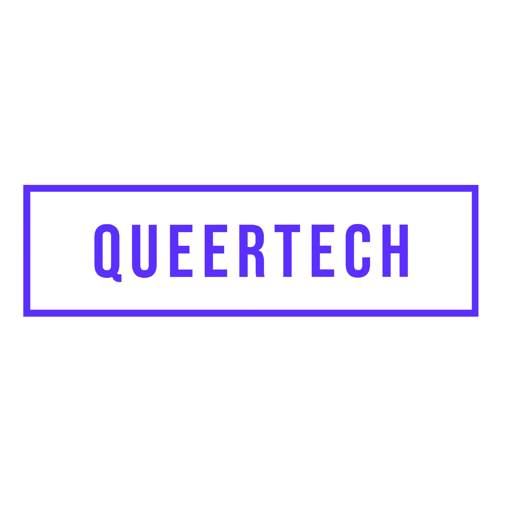 A black and white abstract background with the word "QUERTECH" in bold uppercase purple letters inside a purple rectangle.