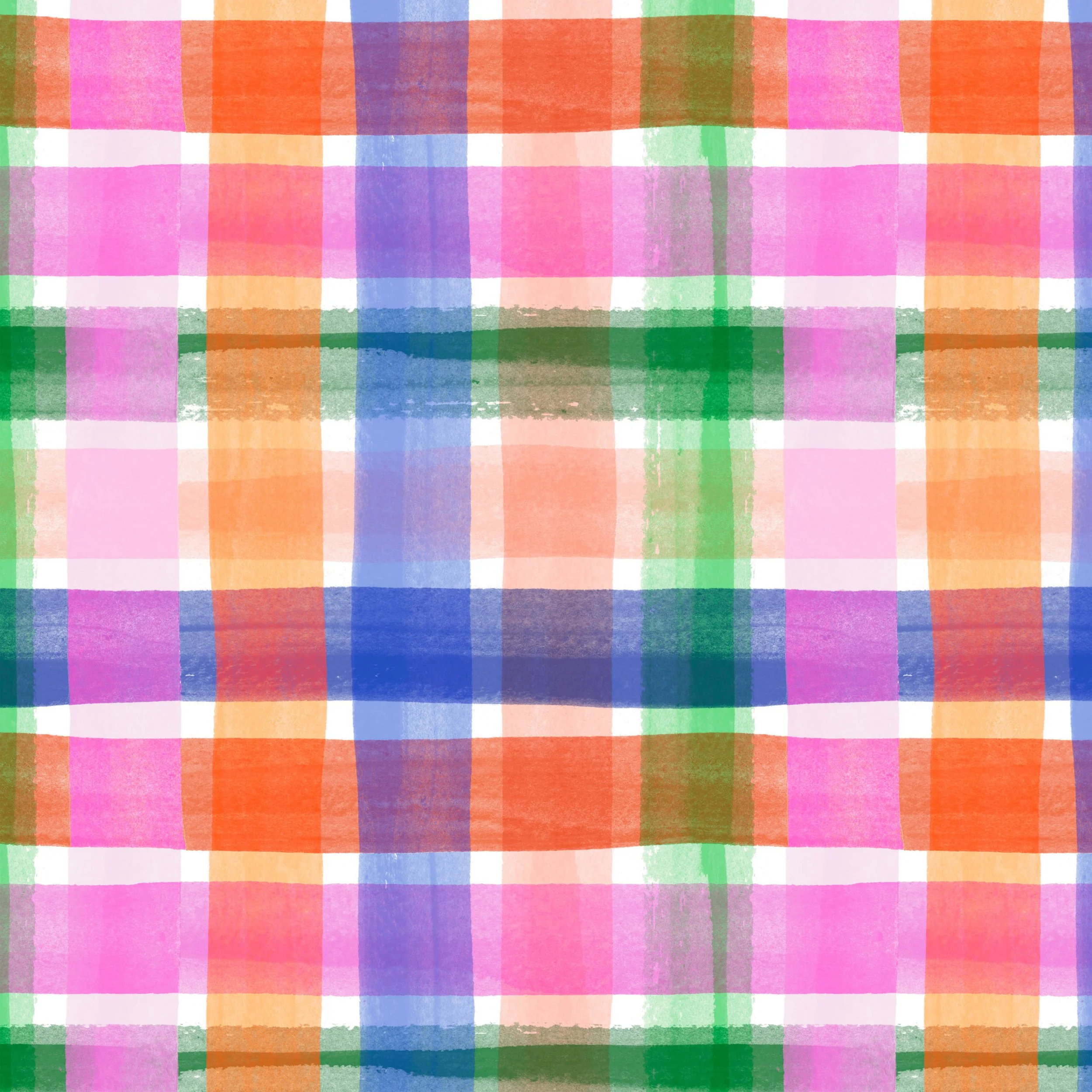 A highly pixelated and abstract image with a pattern of variously colored rectangular blocks in shades of pink, green, orange, purple, blue, and white.