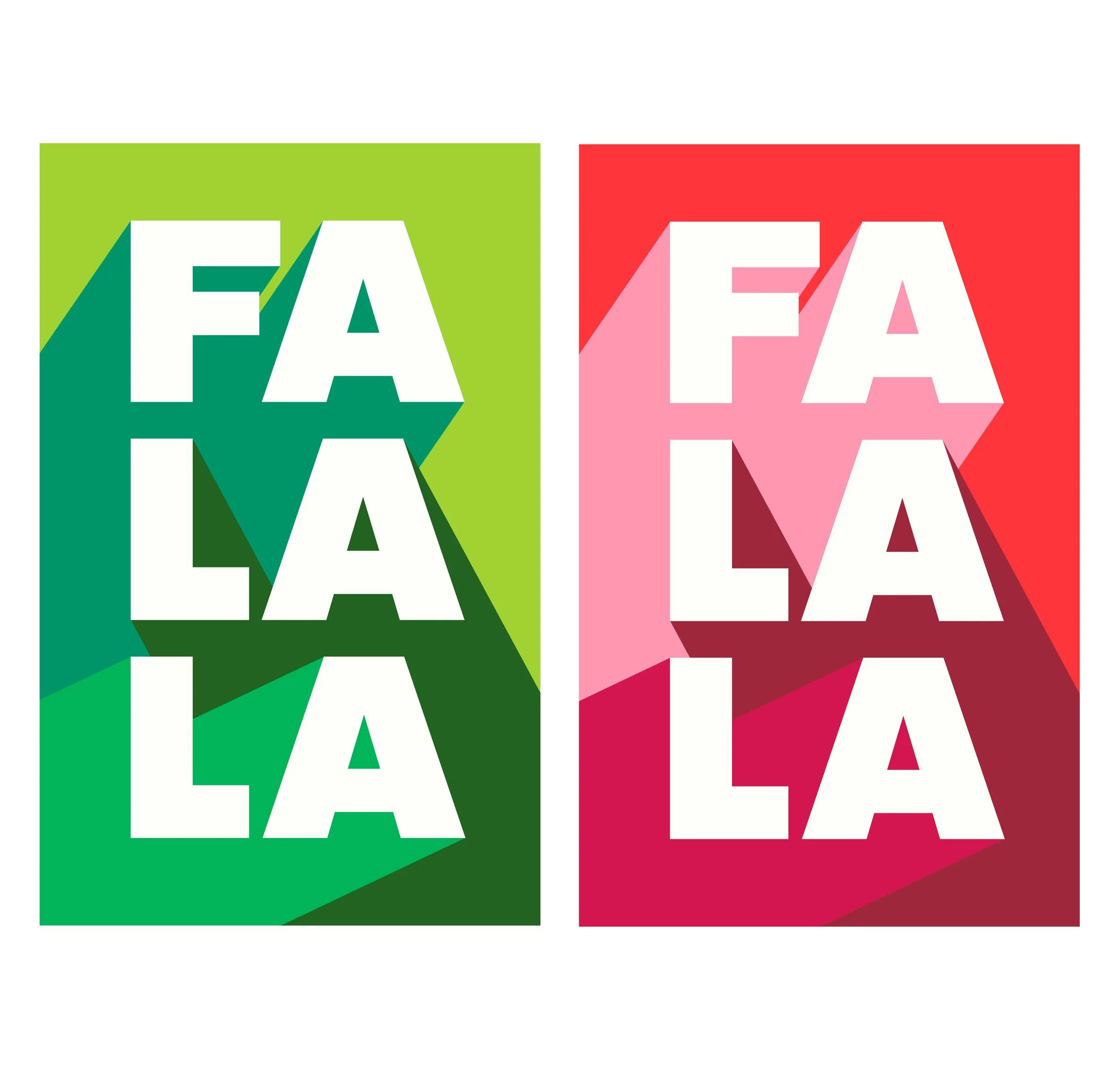 Two colorful squares with the word BEAT repeated in large white letters. The left square is green, and the right square is pink with a red background.