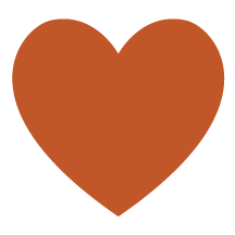 A brown heart shape