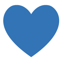 Solid blue heart shape