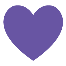 A purple heart shape
