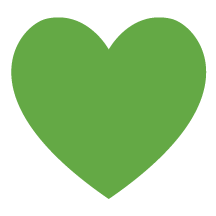 A large green heart shape.