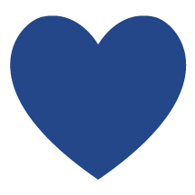 A dark blue heart shape