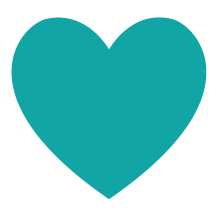 A teal heart shape