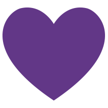 Purple heart shape