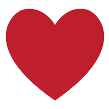 A red heart shape