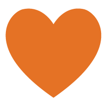 An orange heart shape