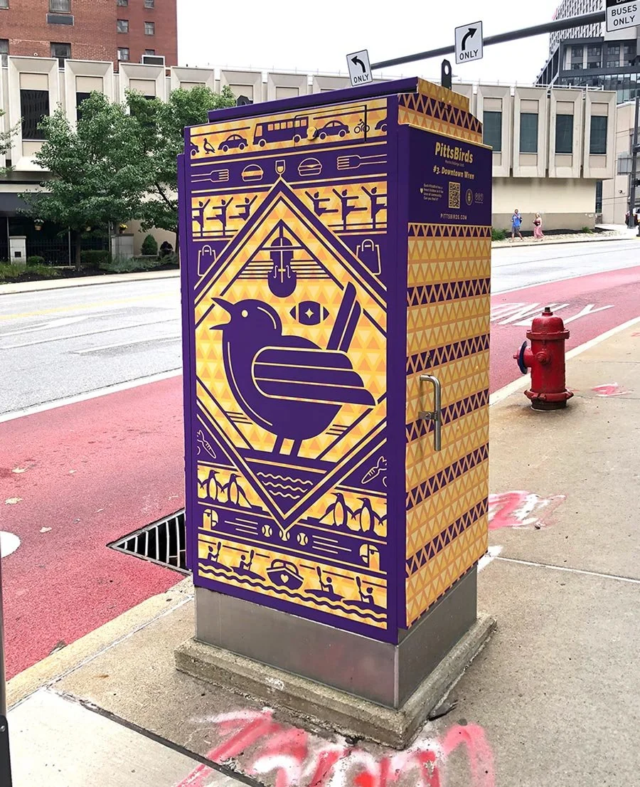 Downtown Wren utility box artwork