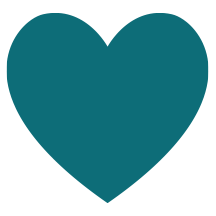 A dark teal heart shape