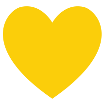 A yellow heart shape