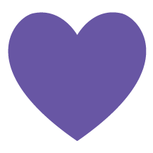 A purple heart shape